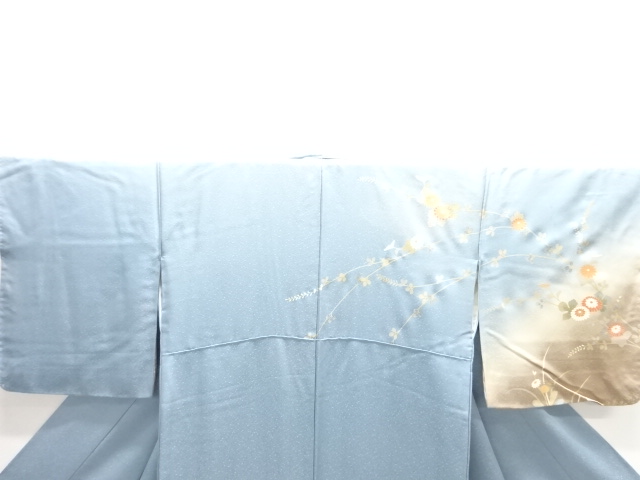  草花模様刺訪問着